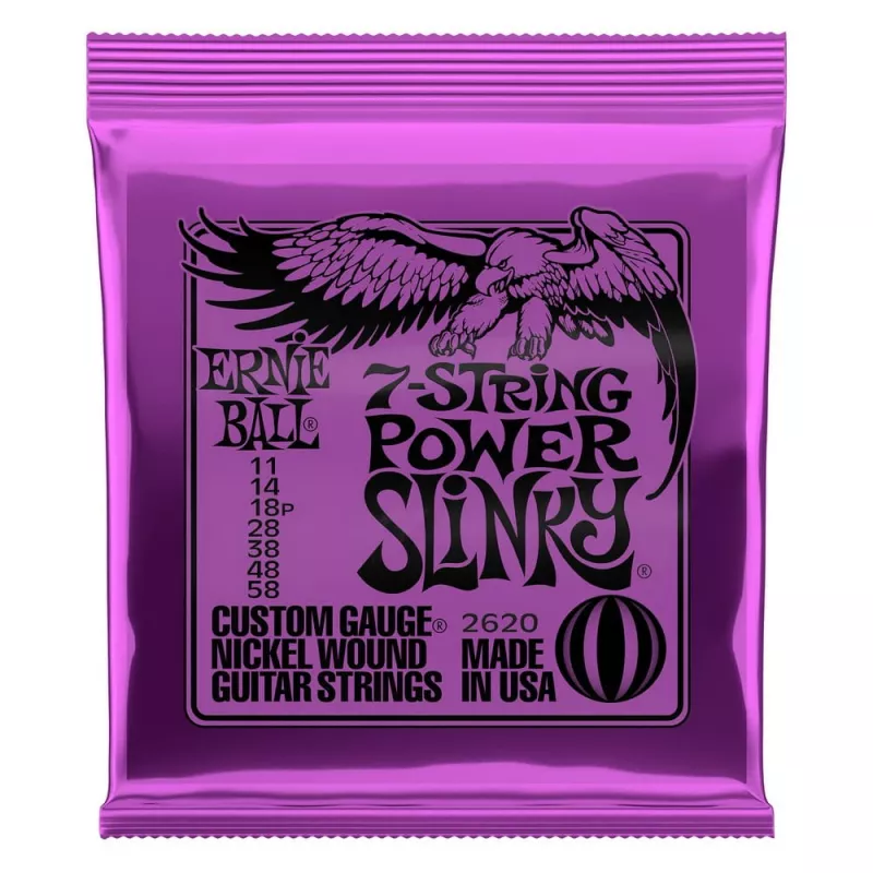Ernie Ball 2620 струны для 7 стр. эл.гитары Nickel Wound Power Slinky 7, 11-58