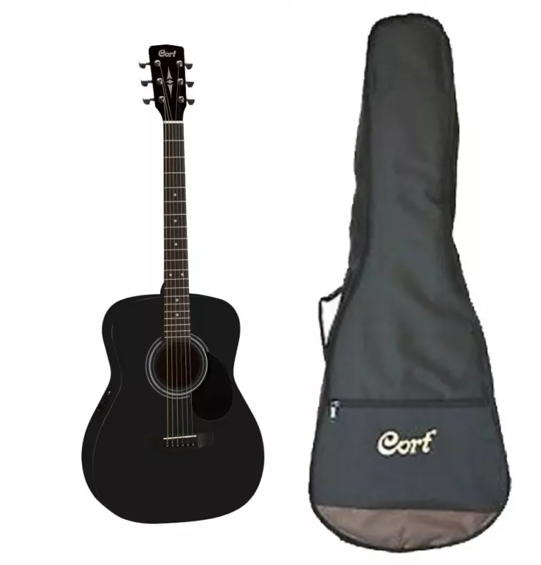 Cort AF510E BKS bag электроакустическая гитара 4/4, черная матовая