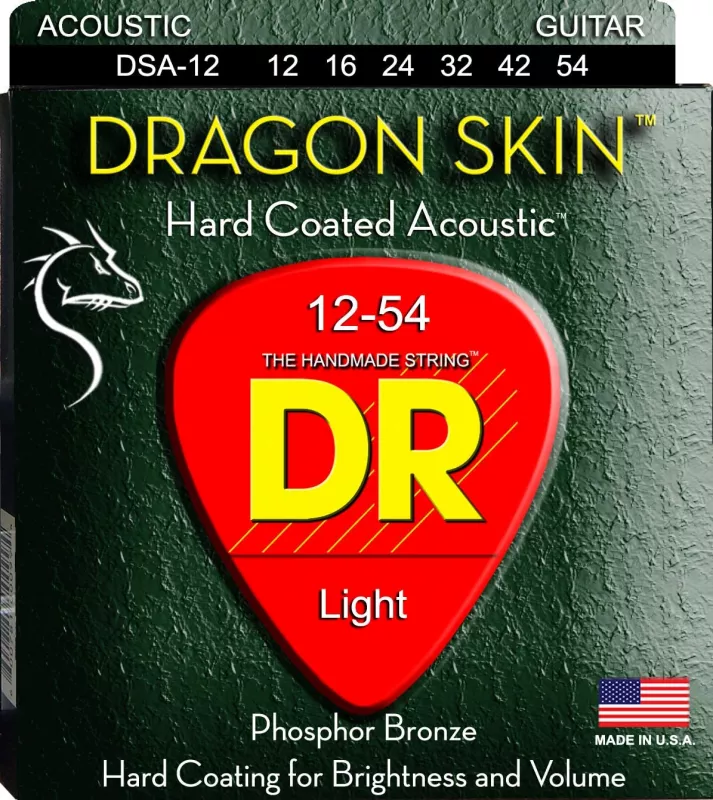 DR Strings DDSA-12 DRAGON SKIN струны акустических гитар, 6 струн