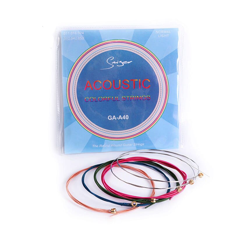 Smiger GA-A40 струны акустической гитары, с цветным покрытием, 11-50