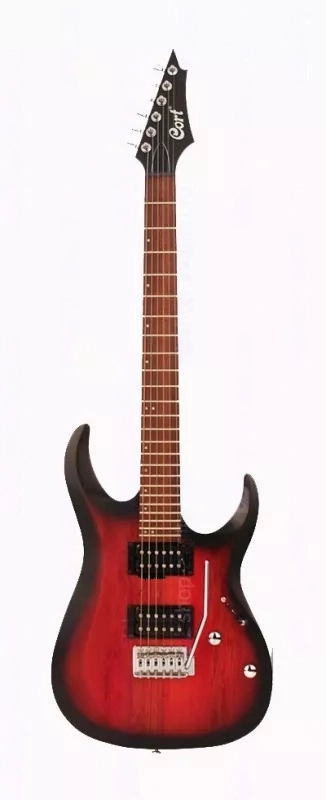Cort X100 OPBB электрогитара 6 струн, 24 лада, Pore Black Cherry Burst
